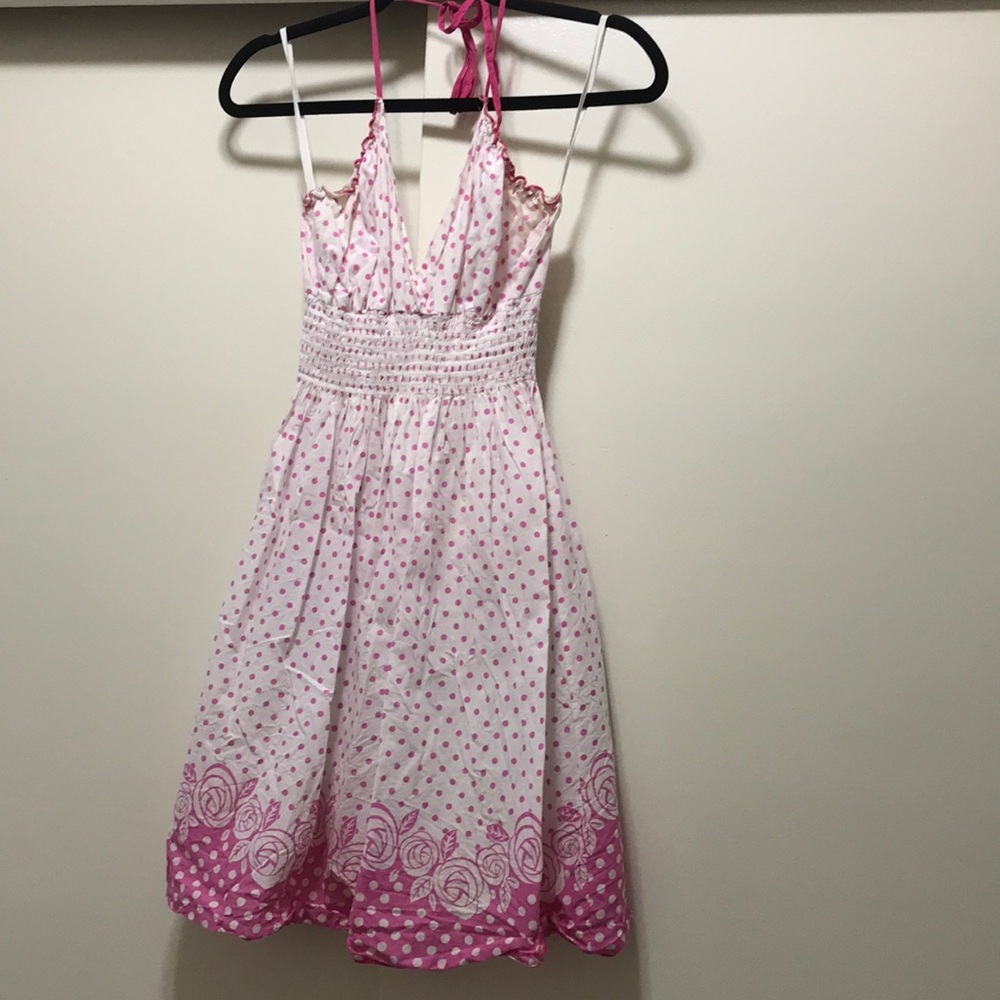 Pink polka dot Halter Dress
